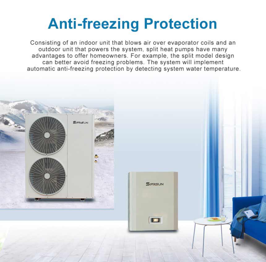 Anti-Freezing EVI Split varmepumpe