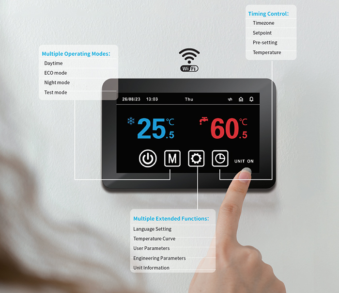 R32 varmepumpe smart touchsk&aelig;rm