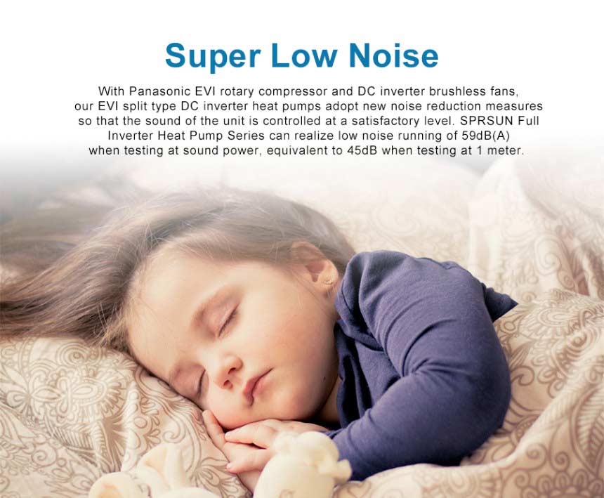 Super Low Noise EVI DC Inverter luftkilde varmepumpe